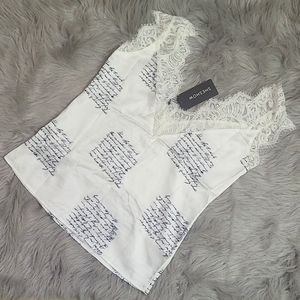 SS Lace Writing Print Tank